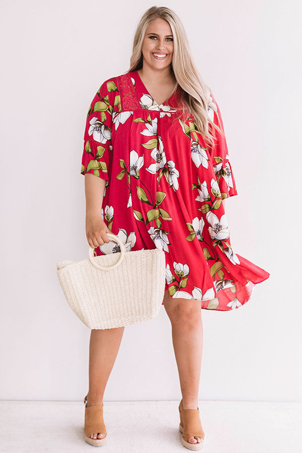 Brunching In Bali Shift Dress In Rose Curves Image - 1