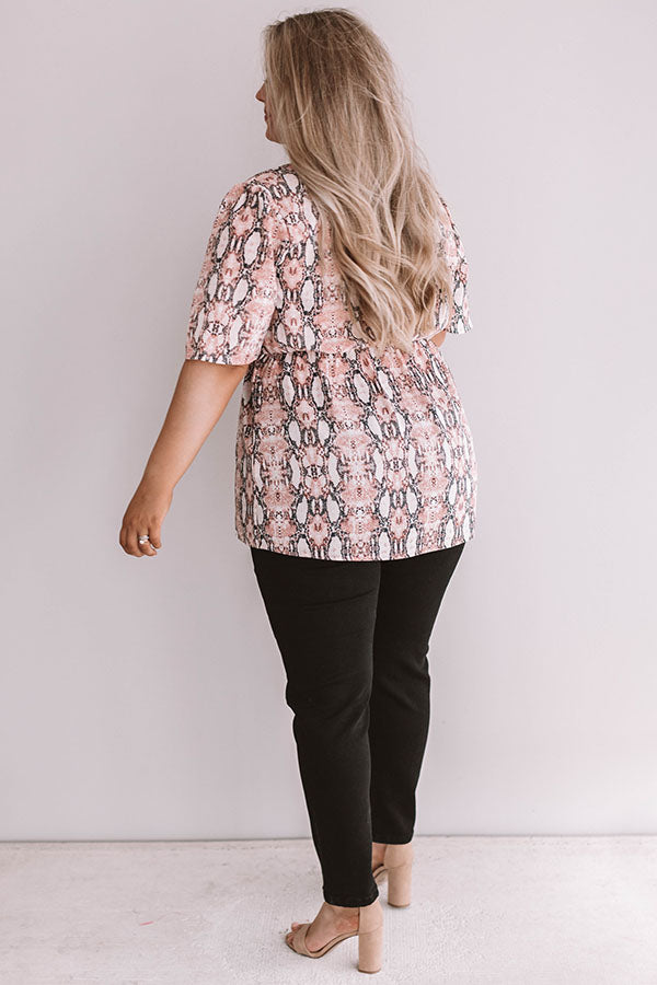 Backstage At Fashion Week Snake Print Top In Pink Curves Image - 3