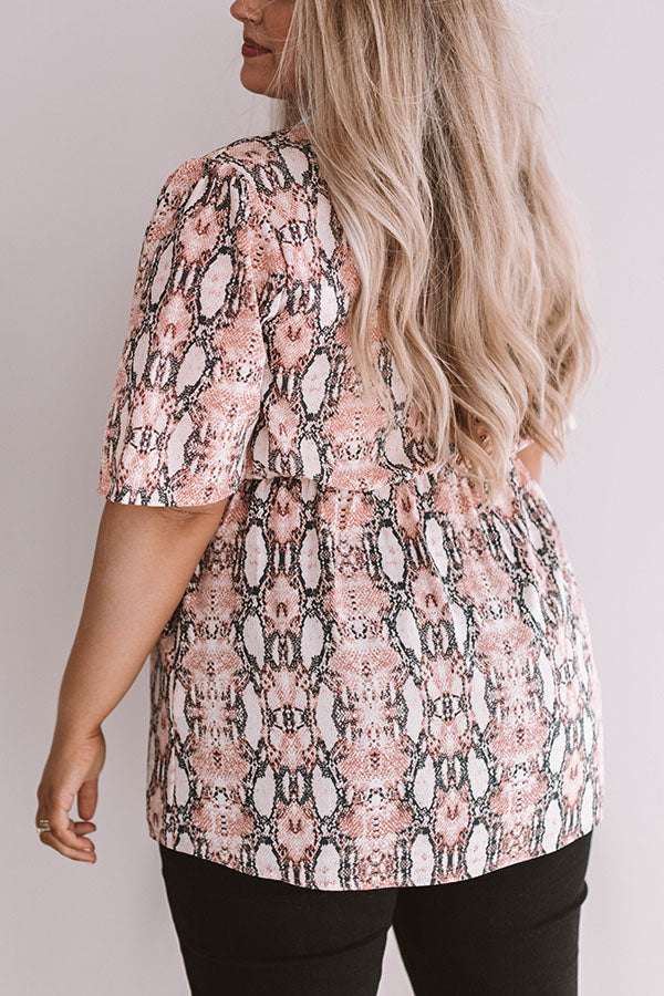 Backstage At Fashion Week Snake Print Top In Pink Curves Image - 4
