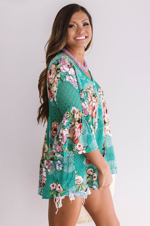 Zen Garden Shift Top In Emerald Image - 3