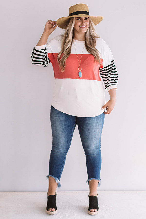 Perfectly Happy Color Block Shift Top Curves Image - 1