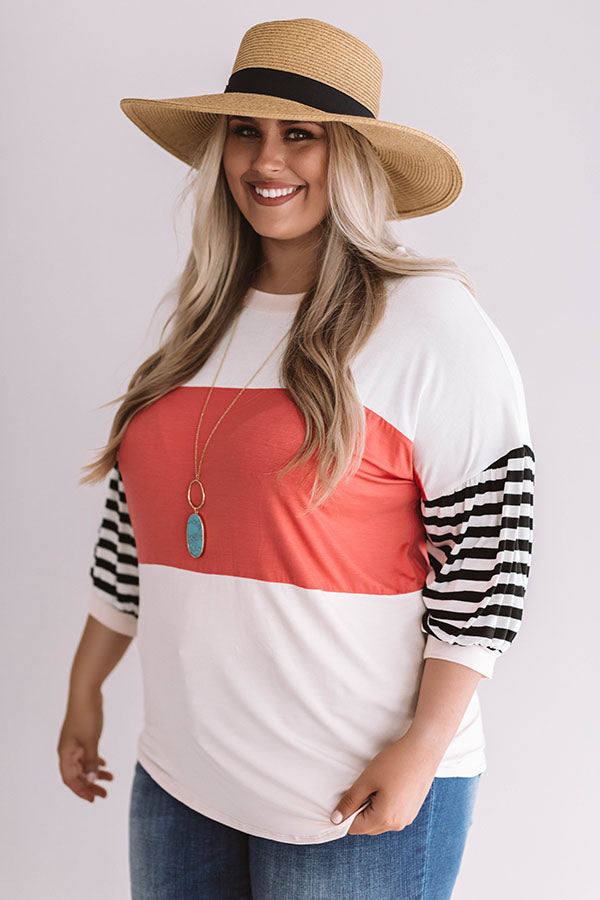 Perfectly Happy Color Block Shift Top Curves Image - 1