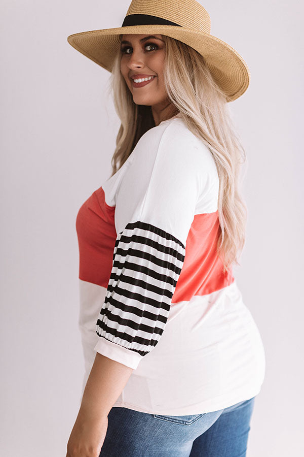 Perfectly Happy Color Block Shift Top Curves Image - 1
