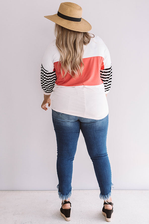 Perfectly Happy Color Block Shift Top Curves Image - 1