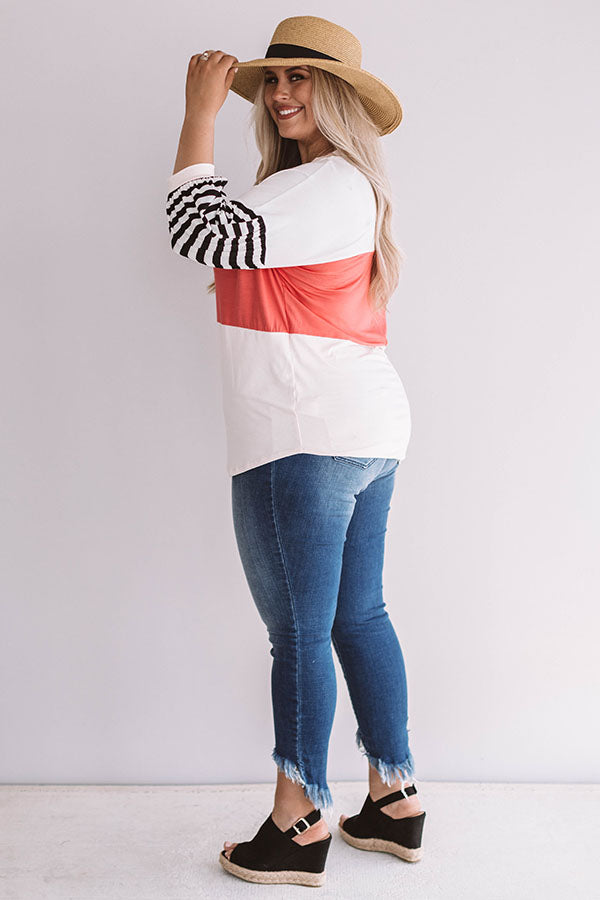 Perfectly Happy Color Block Shift Top Curves Image - 1