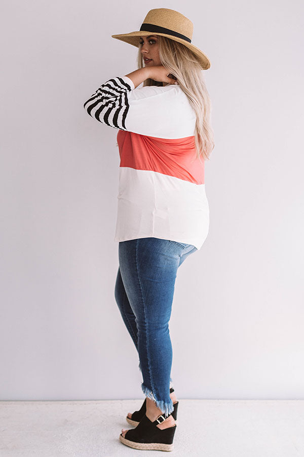 Perfectly Happy Color Block Shift Top Curves Image - 1