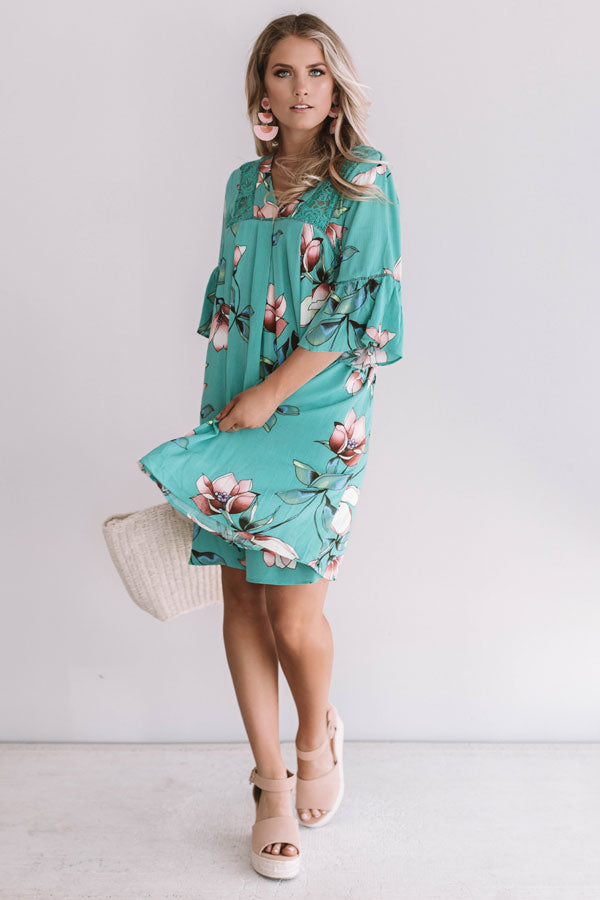 Brunching In Bali Shift Dress In Jade Image - 1