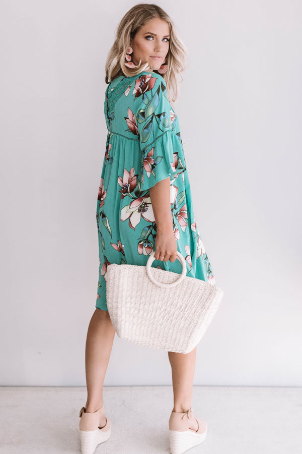 Brunching In Bali Shift Dress In Jade Image - 4