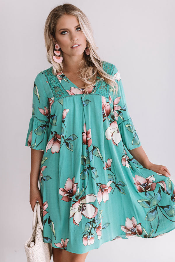 Brunching In Bali Shift Dress In Jade Image - 2