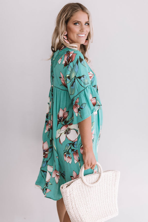 Brunching In Bali Shift Dress In Jade Image - 3