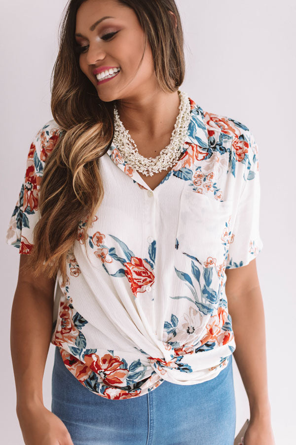 Riviera Romance Floral Top Image - 3