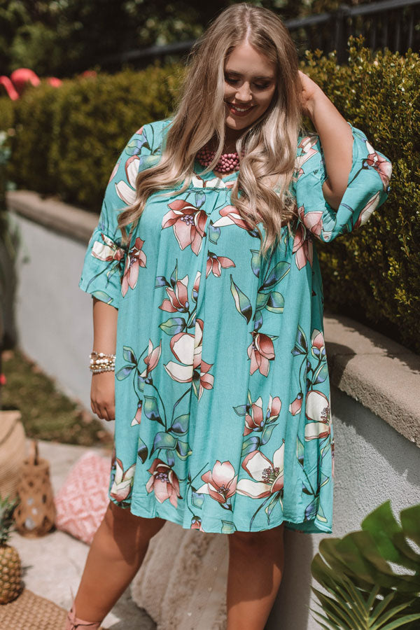Brunching In Bali Shift Dress In Jade Curves Image - 1