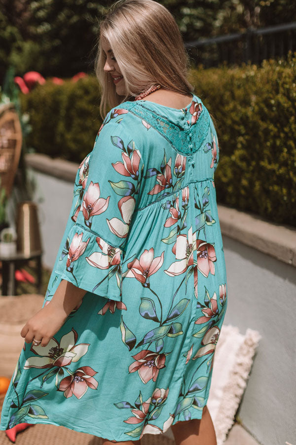 Brunching In Bali Shift Dress In Jade Curves Image - 5