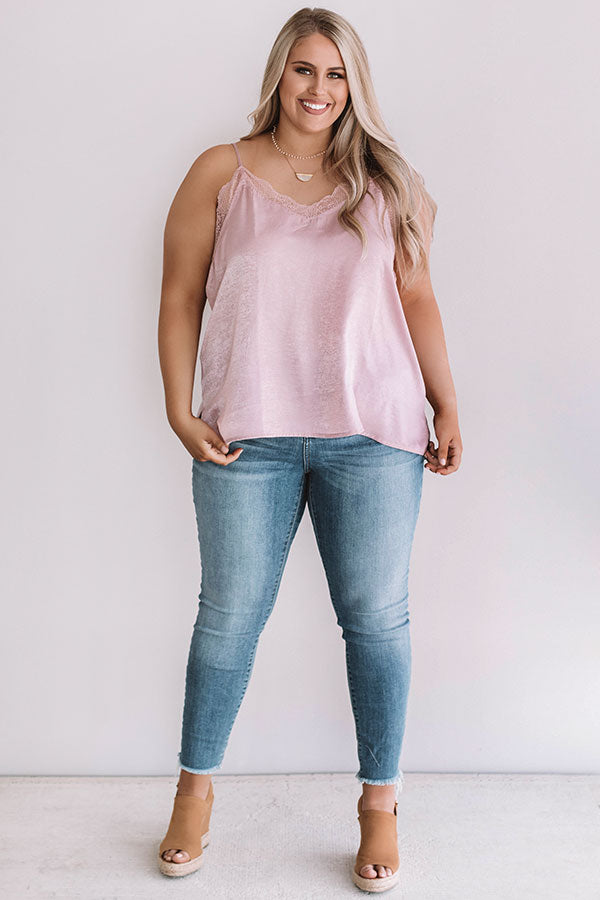 Graceful Lace Tank In Blush  Curves Image - 1