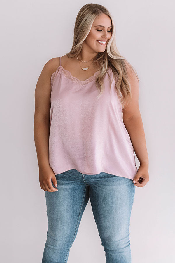 Graceful Lace Tank In Blush  Curves Image - 2