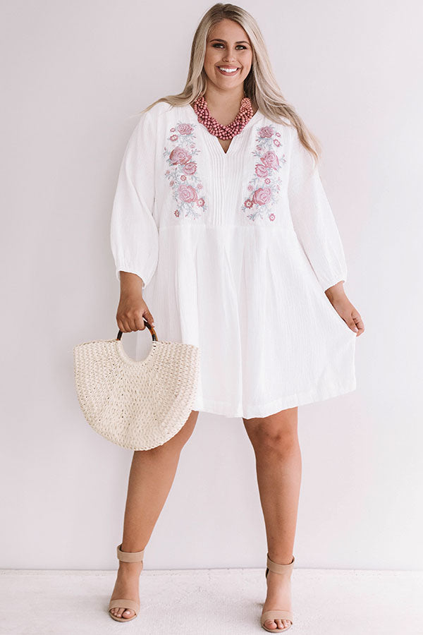 Beachside In Bali Embroidered Dress Curves Image - 1