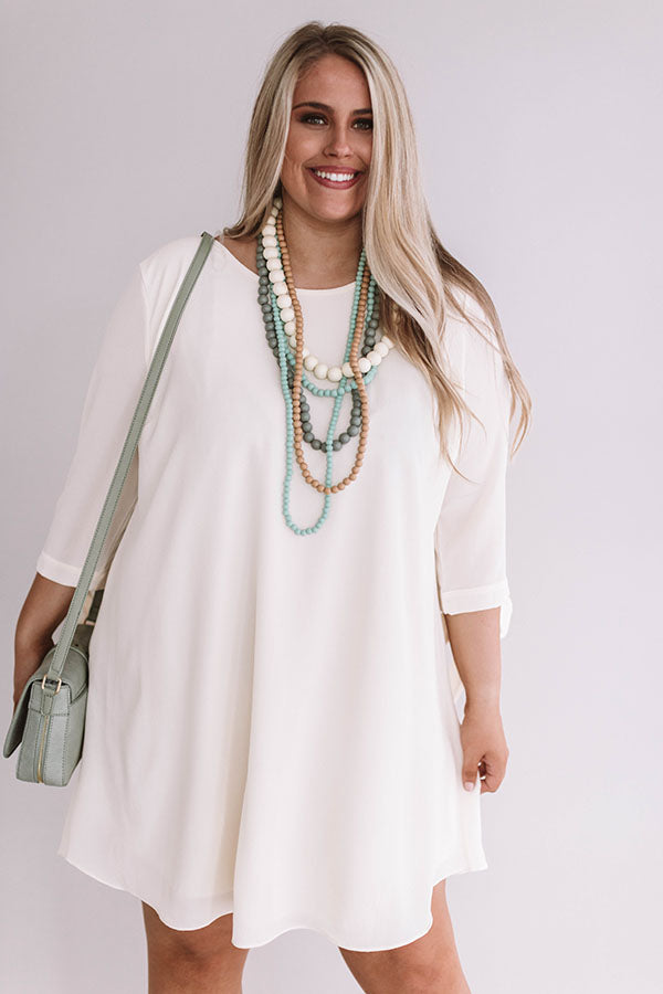 Central Park Perfection Shift Dress in Cream Curves Image - 3