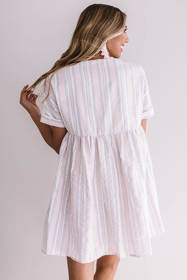 Bermuda Bombshell Babydoll Dress In Pink Image - 5