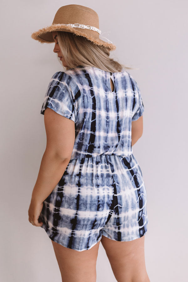 Beach Comber Tie Dye Romper In Blue  Curves Image - 4