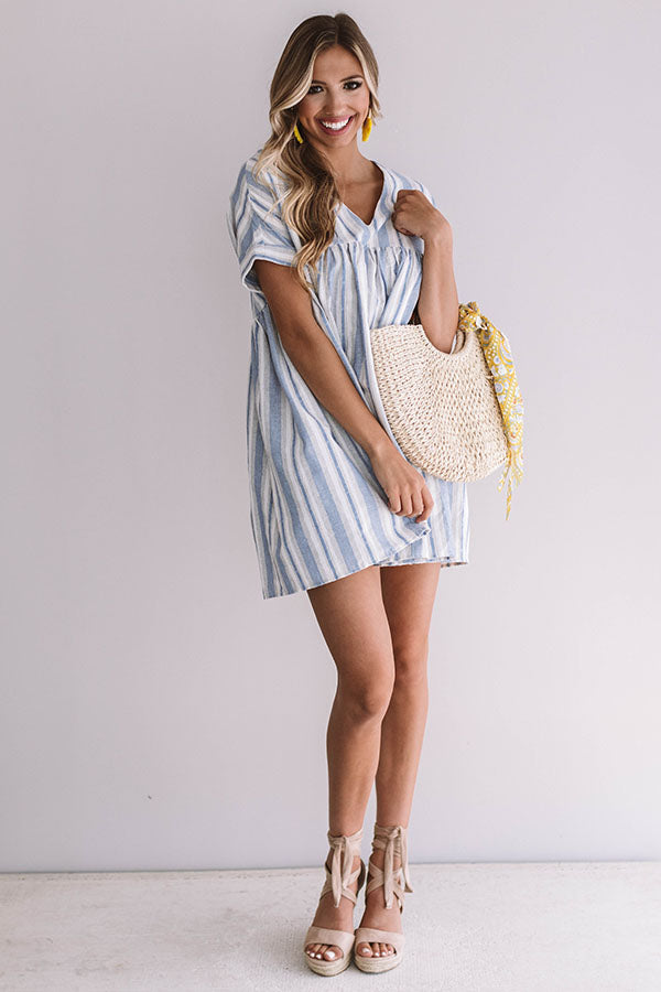 Bermuda Bombshell Babydoll Dress In Blue Image - 4