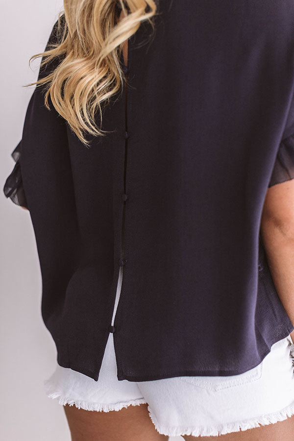 You're Still The One Shift Top In Navy Image - 5