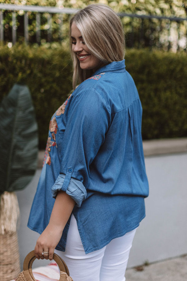 Off The Map Embroidered Top Curves Image - 4