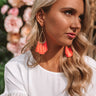 Haute On The Scene Tassel Earrings In Neon Pink Image - 1