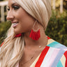 Haute On The Scene Tassel Earrings In Red Image - 1