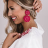 Seeking Santorini Earrings In Fuchsia Image - 1
