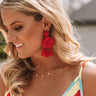 Luxe Luau Earrings In Red Image - 1