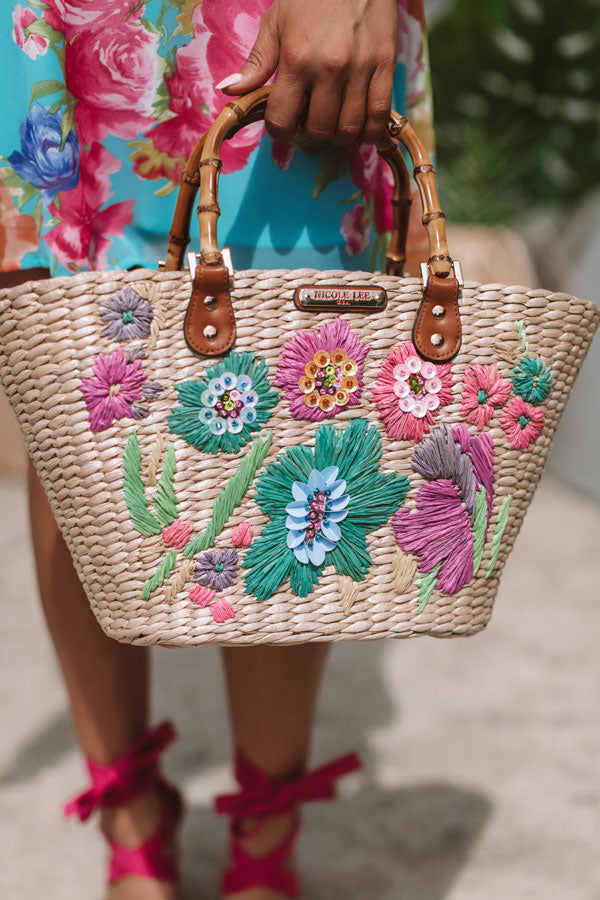 Flower Bomb Woven Tote • Impressions Online Boutique