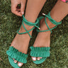 The Roxanne Wrap Up Sandal In Kelly Green Image - 1