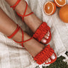 The Roxanne Wrap Up Sandal In Tangerine Image - 1