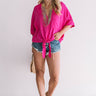 Like It Or Knot Shift Top in Hot Pink Image - 1