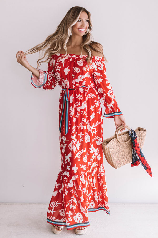 Carefree In Cabo Off Shoulder Maxi Image - 1