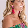 Haute Off The Press Tassel Earrings In Fuchsia Image - 1