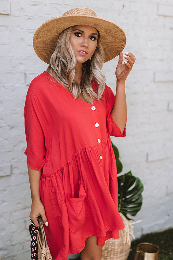 Sweet Summertime Babydoll Tunic In Scarlet Image - 3