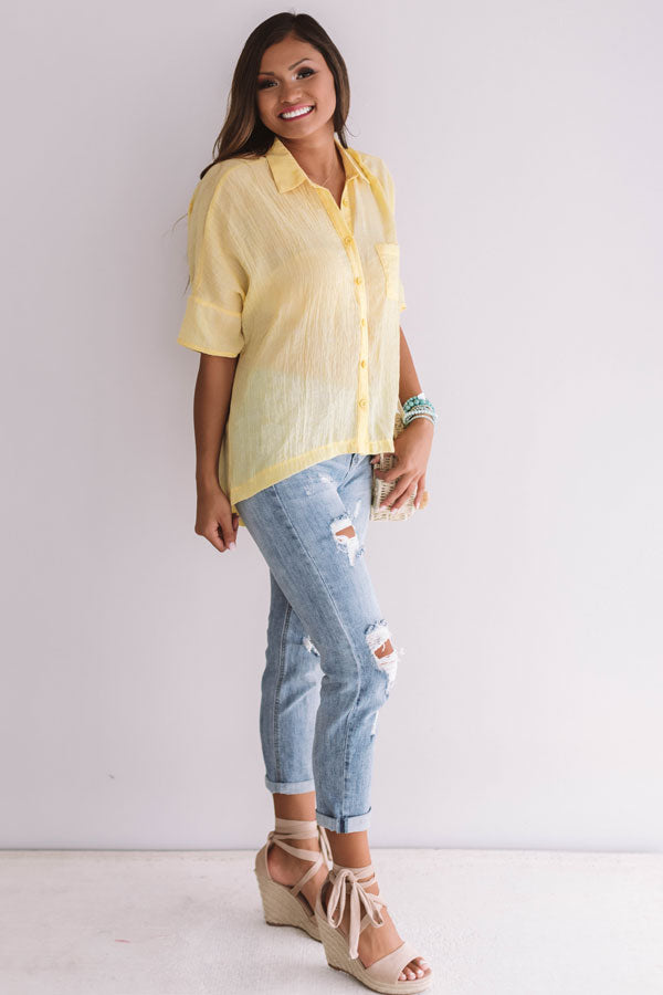 Backstage In Brooklyn Shift Top In Yellow Image - 1