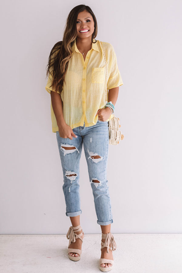 Backstage In Brooklyn Shift Top In Yellow Image - 1