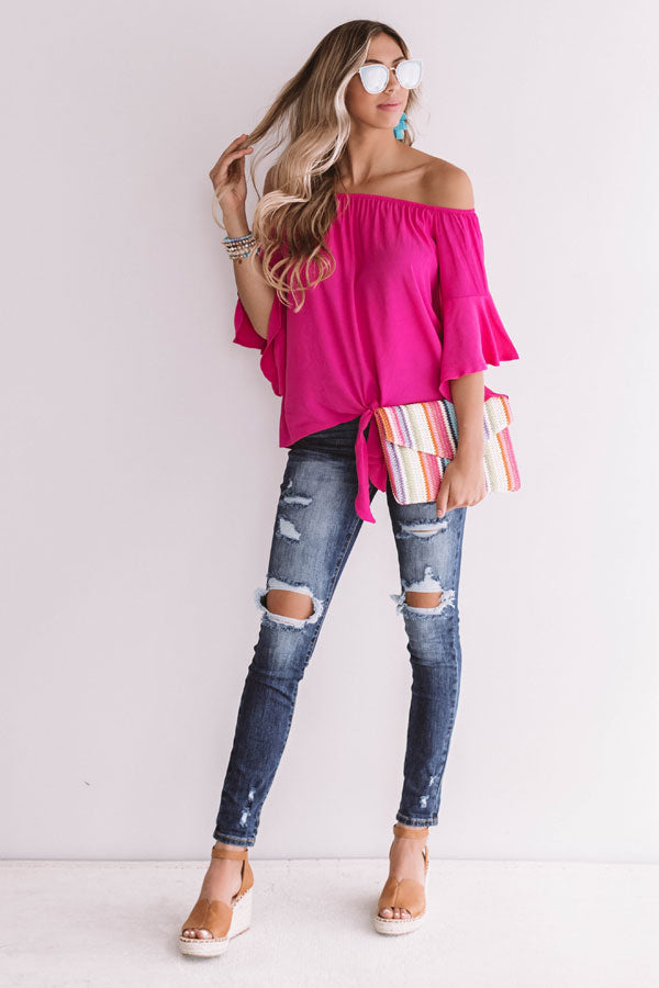 Poolside Sippin' Off Shoulder Top Image - 1