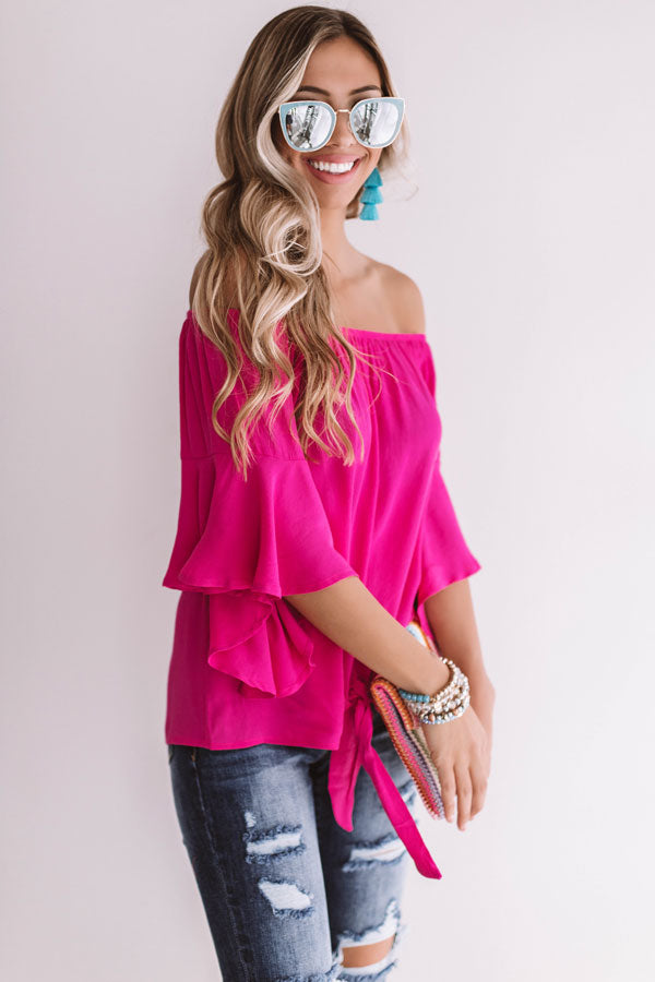 Poolside Sippin' Off Shoulder Top Image - 4