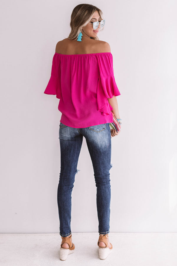 Poolside Sippin' Off Shoulder Top Image - 5