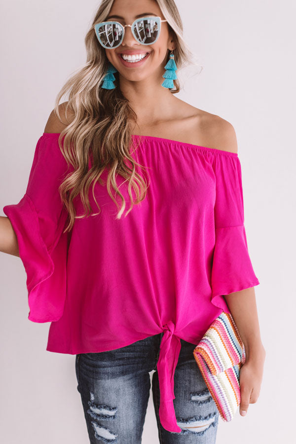 Poolside Sippin' Off Shoulder Top Image - 3