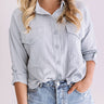 Santa Cruz Crush Frayed Shift Top in Airy Blue Image - 1