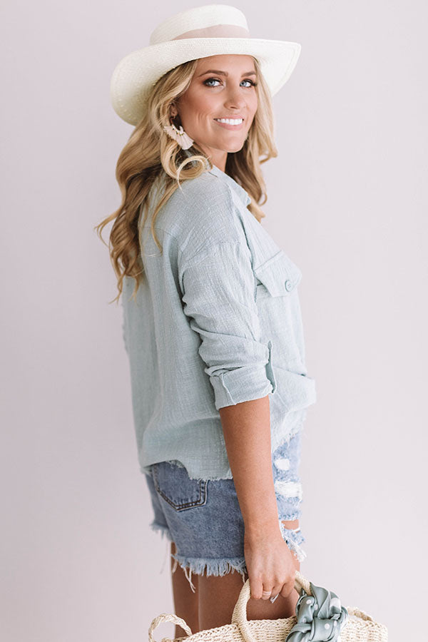 Santa Cruz Crush Frayed Shift Top in Limpet Shell Image - 3