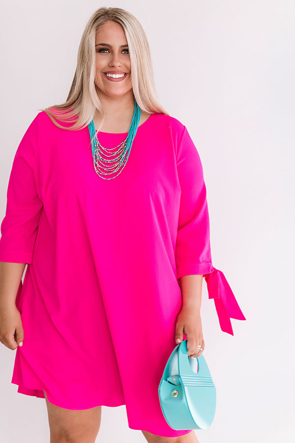 Central Park Perfection Shift Dress In Hot Pink Curves Image - 2