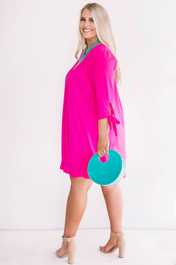 Central Park Perfection Shift Dress In Hot Pink Curves Image - 5