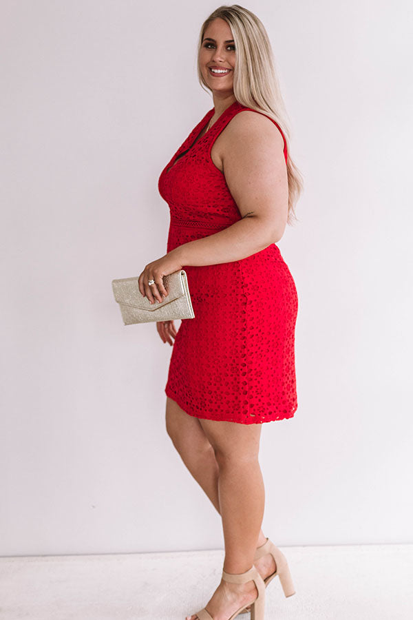 One of a Kind Crochet Dress in Red Curves Image - 4
