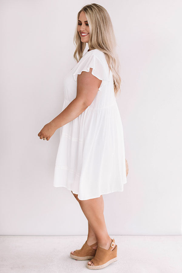 Grecian Gorgeous Embroidered Babydoll Dress In White Curves Image - 4