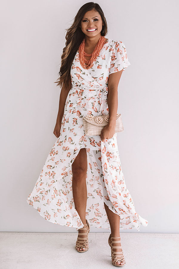 Parisian Getaway Faux Wrap Maxi Dress Image - 1